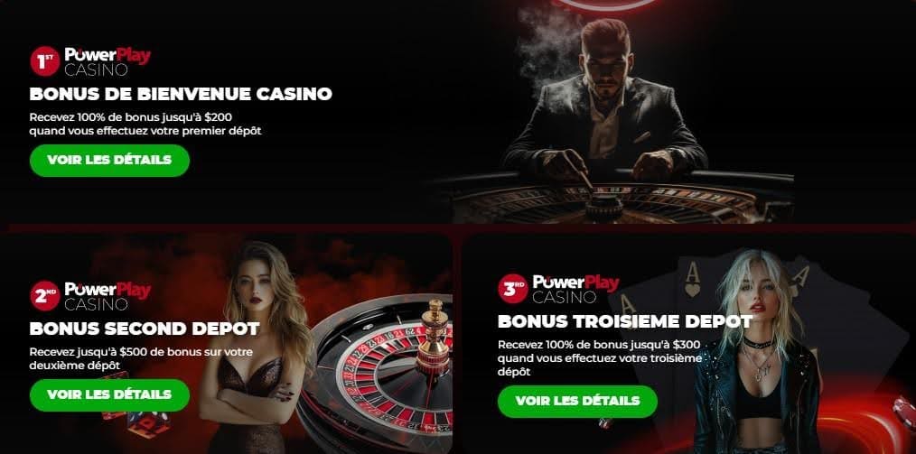 Powerplay Casino bonus bienvenue