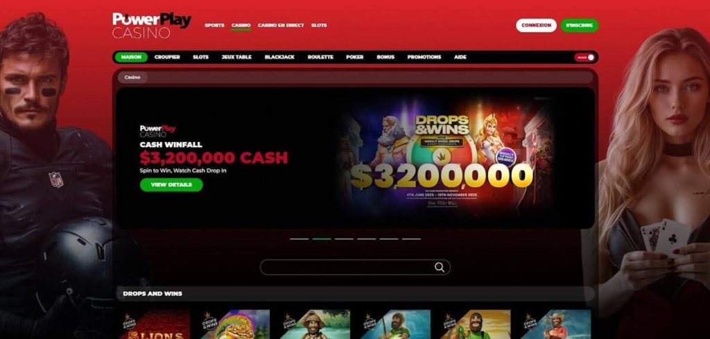 Powerplay Casino page accueil